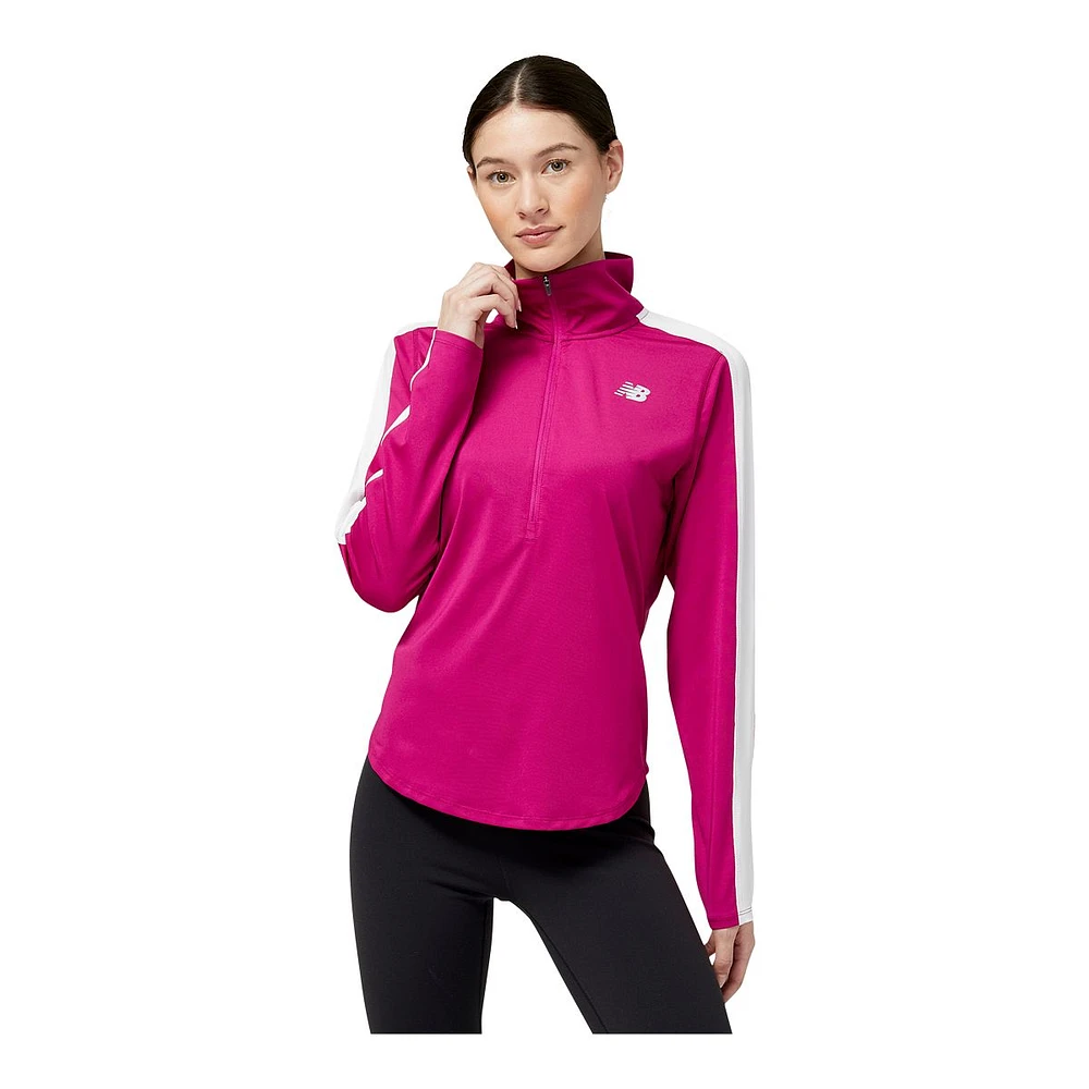 New Balance Women's Run Accelerate Half Zip Running Pullover, Quick Dry