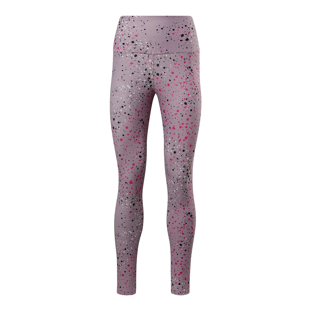 Reebok Women's Studio Lux High Rise 2.0 Yoga All Over Print Tights