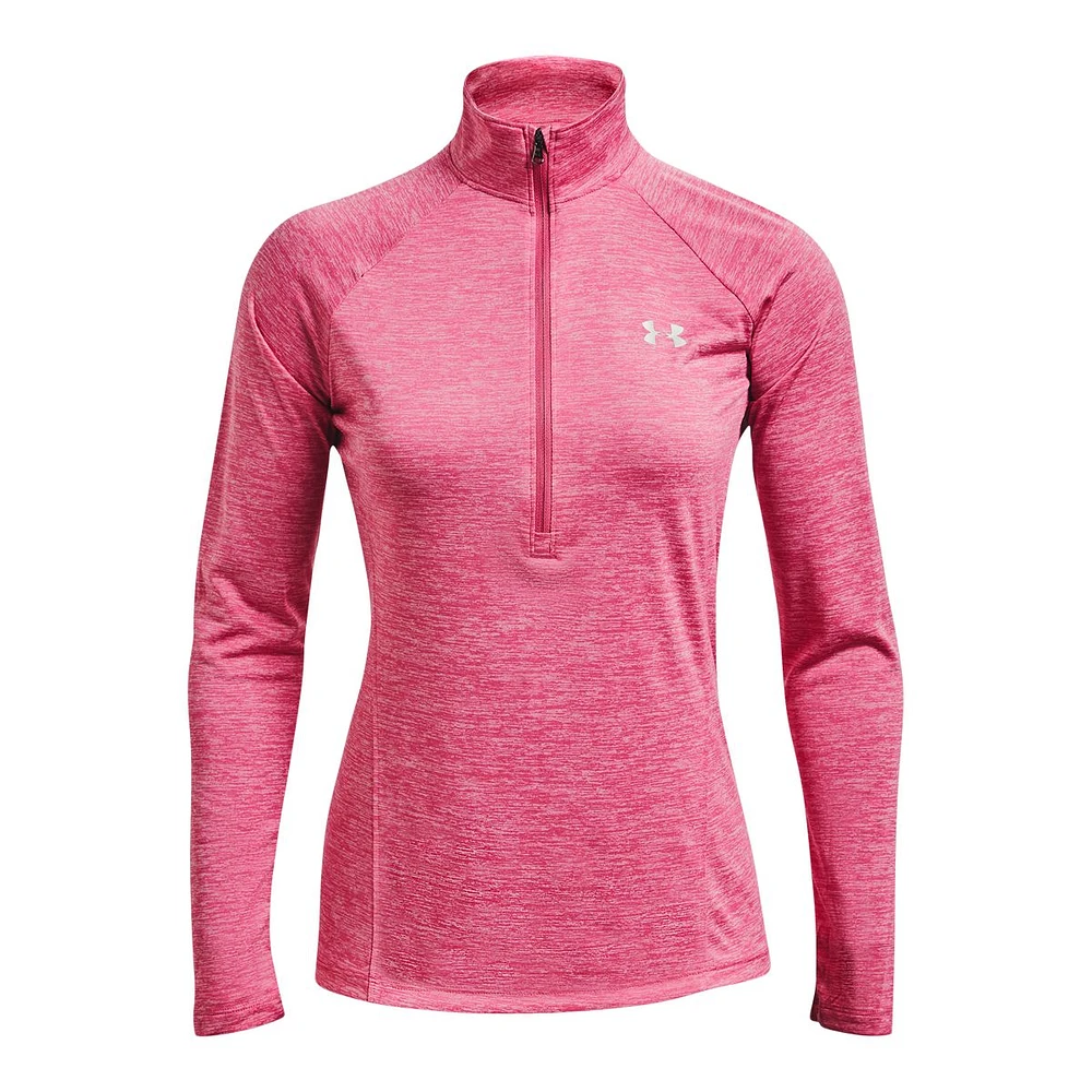 Under Armour Women's Tech Twist Long Sleeve Half Zip Training Shirt, Quick Dry