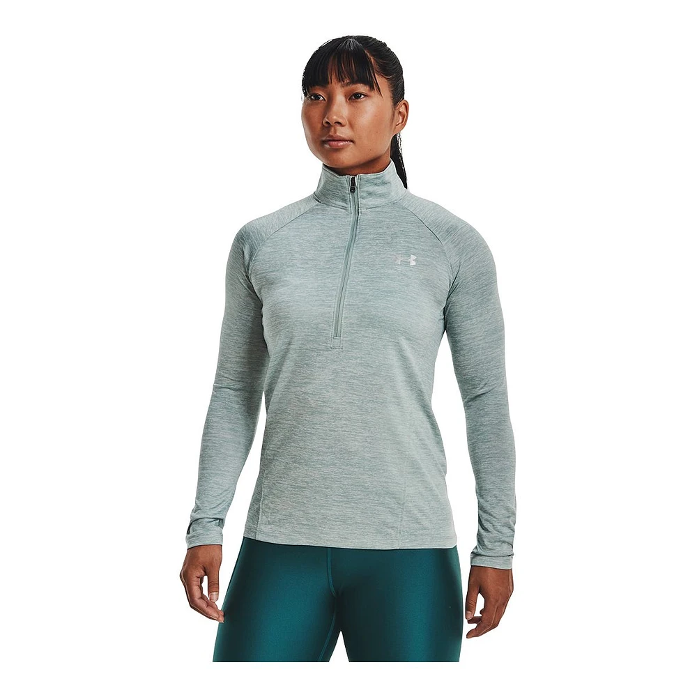 Under Armour Women's Tech Twist Long Sleeve Half Zip Training Shirt, Quick Dry