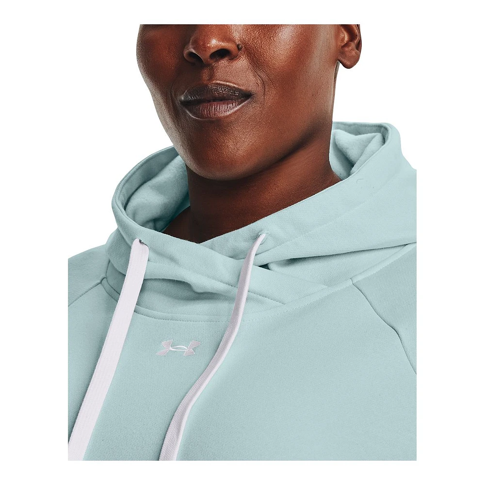 Under Armour Women's Rival HB Logo Pullover Hoodie, Fleece, Plus Size, Kangaroo Pocket