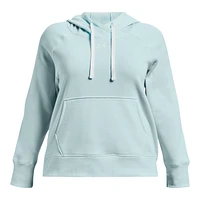 Under Armour Women's Rival HB Logo Pullover Hoodie, Fleece, Plus Size, Kangaroo Pocket