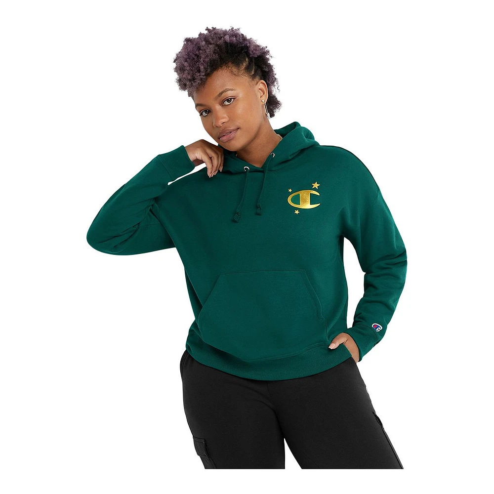 Champion Women's Powerblend Novelty Logo Hoodie