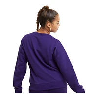 Champion Women's Powerblend Novelty Crewneck Fleece Sweatshirt, Relaxed Fit