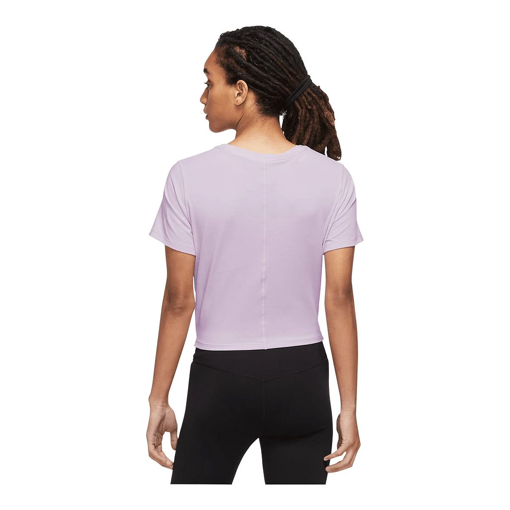 Nike Women's One Luxe Twist Workout Crop T Shirt, Dri-FIT