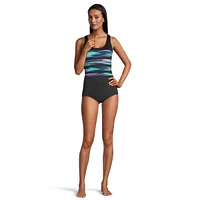 Gabar Women's Gliding Stripe Scoop Neck One Piece Swimsuit