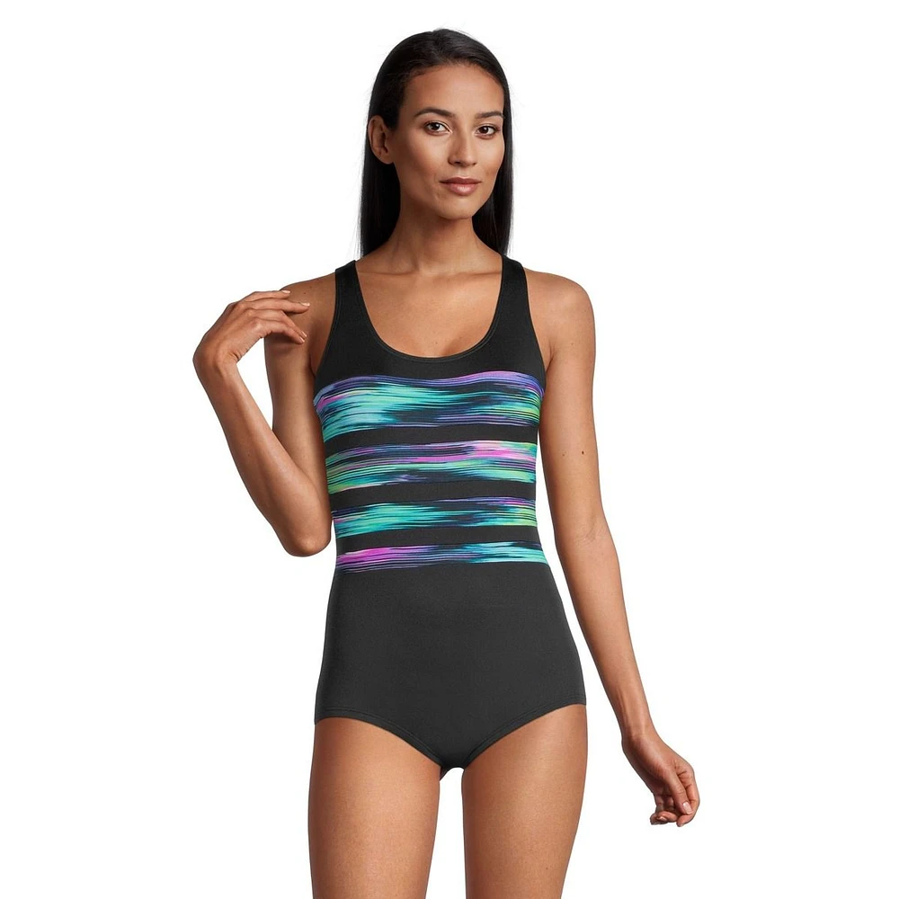 Gabar Women's Gliding Stripe Scoop Neck One Piece Swimsuit