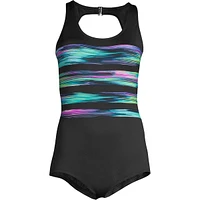 Gabar Women's Gliding Stripe Scoop Neck One Piece Swimsuit