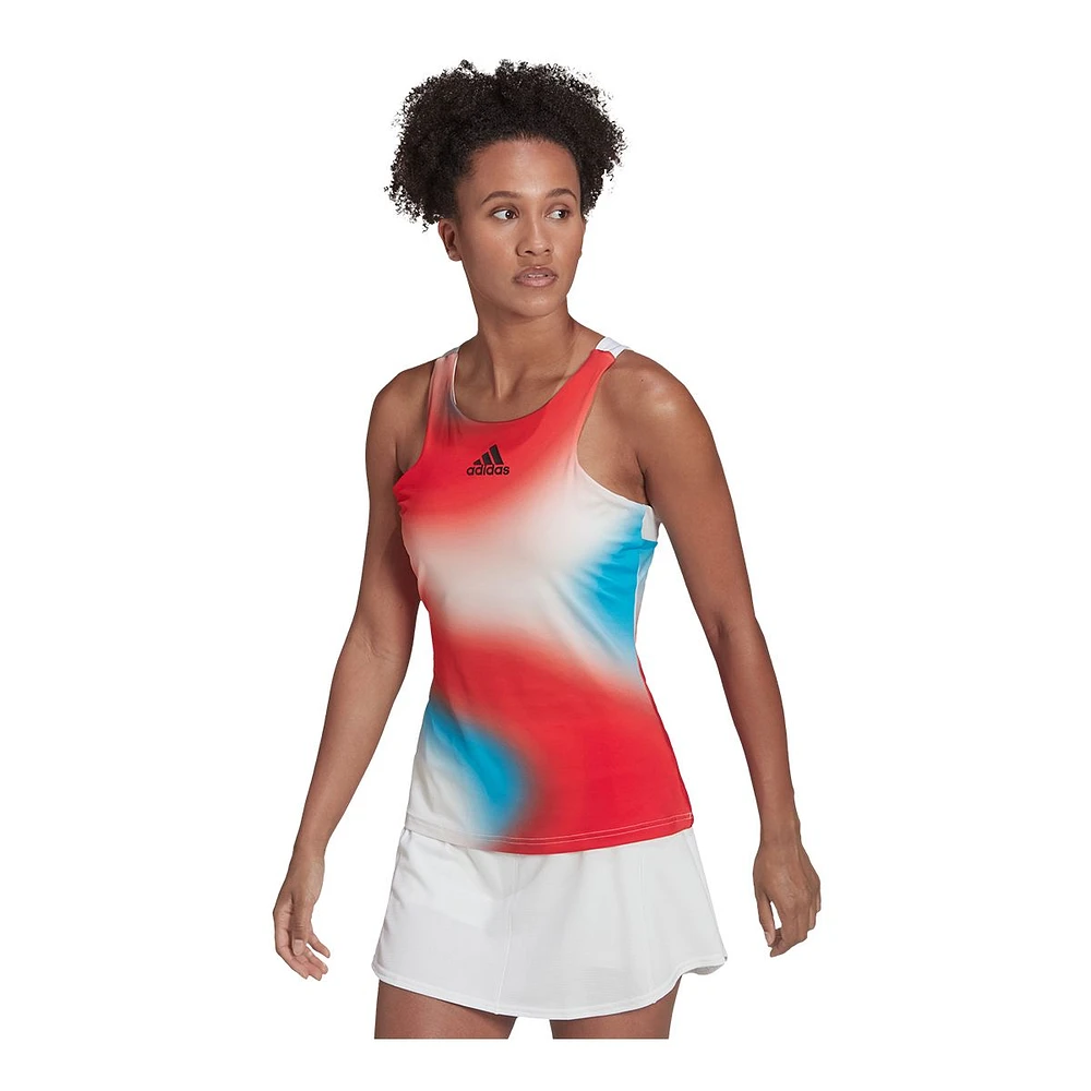 adidas Women's Melbourne Tennis Printed Y-Tank