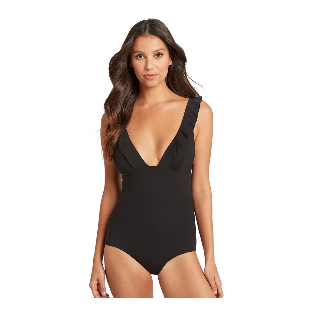 Sea Level Women's Essentials Frill MF One Piece Swimsuit