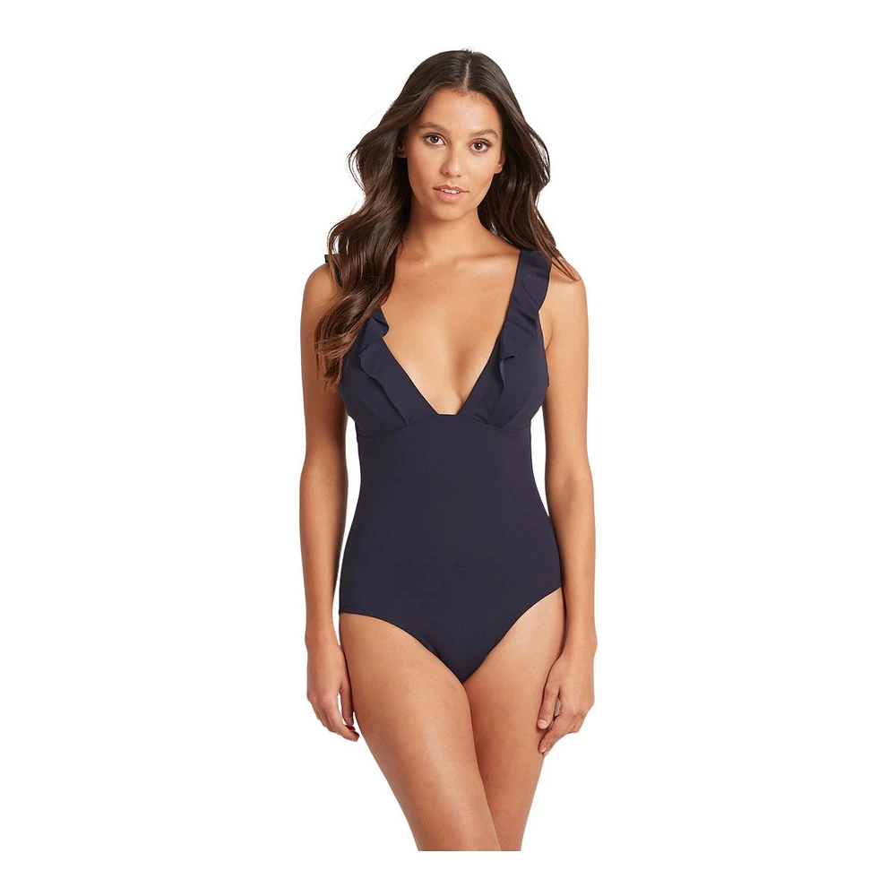 Sea Level Women's Essentials Frill MF One Piece Swimsuit