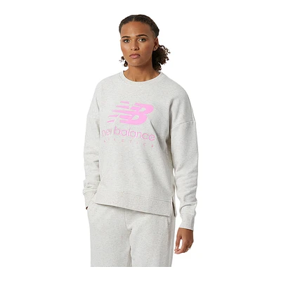 New Balance Women's Atheltics Amplified Fleece Nep Crew Hoodie