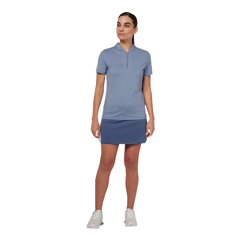 Callaway Women's Tonal Textured Heather Polo T Shirt