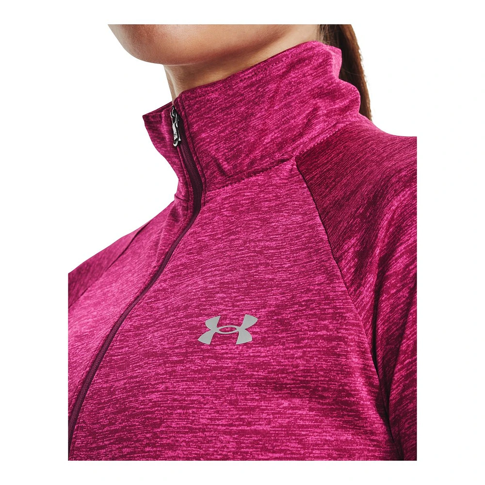 Under Armour Women's Tech Twist Long Sleeve Half Zip Training Shirt, Quick Dry