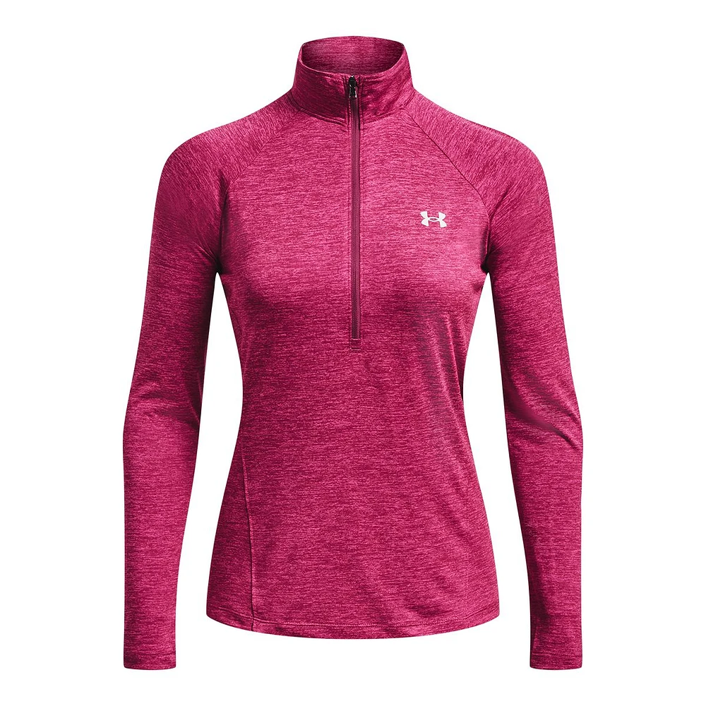 Under Armour Women's Tech Twist Long Sleeve Half Zip Training Shirt, Quick Dry