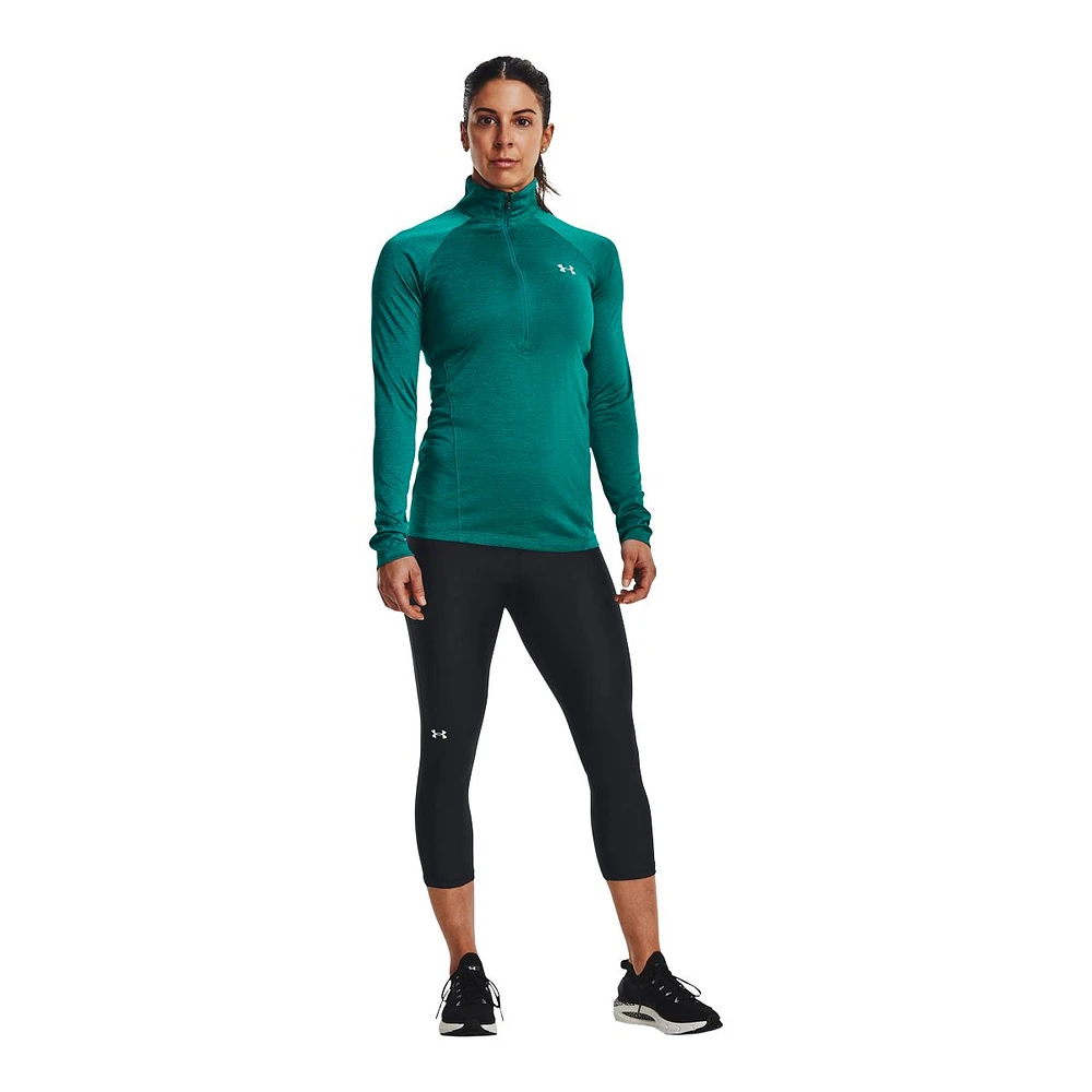 Under Armour Women's Tech Twist Long Sleeve Half Zip Training Shirt, Quick Dry