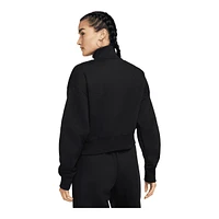 Nike Women's Phoenix Fleece 1/4 Zip Crop Top