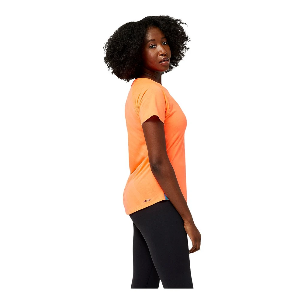 New Balance Women's Run Q Speed Jacquard Running T Shirt, Quick-Dry