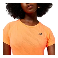 New Balance Women's Run Q Speed Jacquard Running T Shirt, Quick-Dry