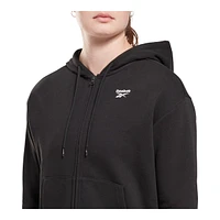 Reebok Women's Ri Small Logo French Terry Full Zip Hooded Jacket