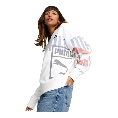 PUMA Women's Classics 48 Gen All Over Print Sweatshirt