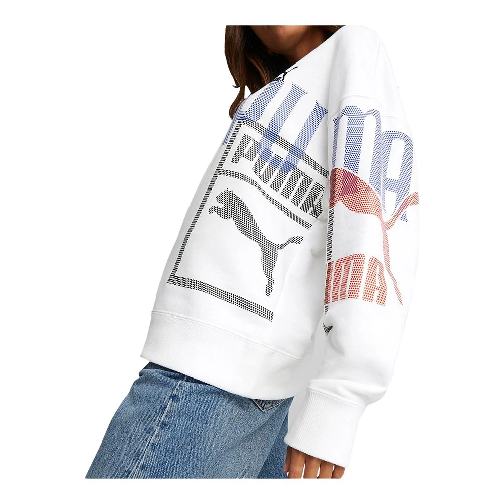 PUMA Women's Classics 48 Gen All Over Print Sweatshirt