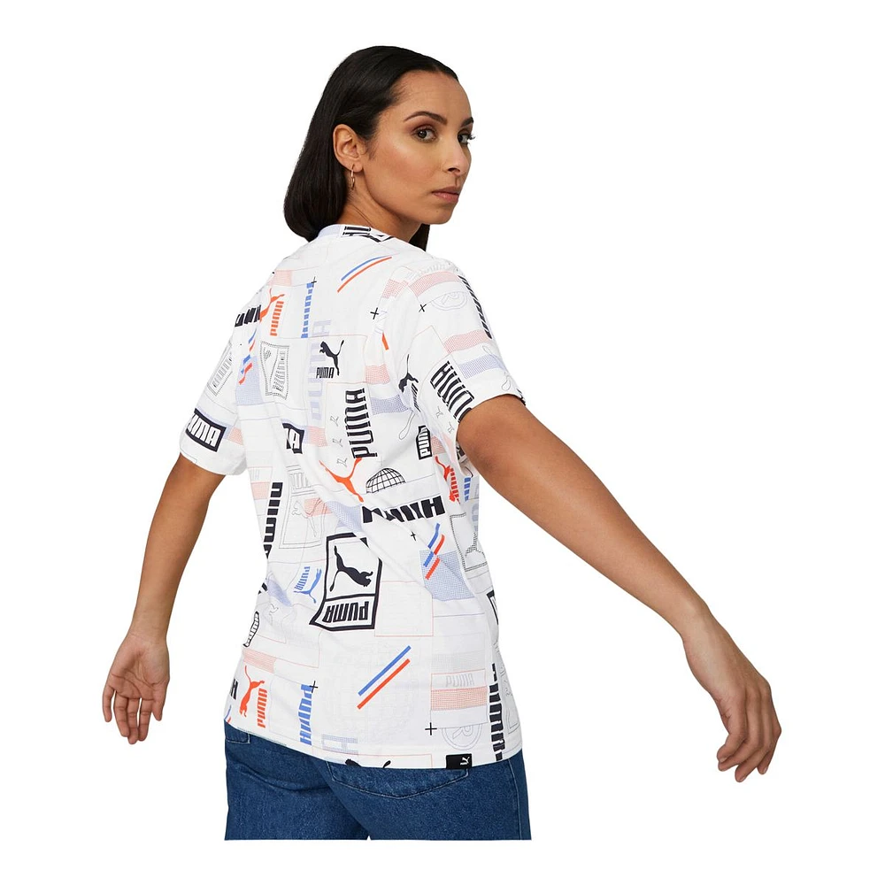 PUMA Women's Classics 48 Gen. All Over Print T Shirt