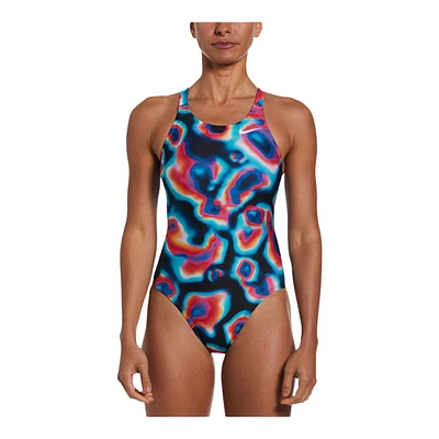 Nike Women's Logo Print Fastback One Piece Swimsuit