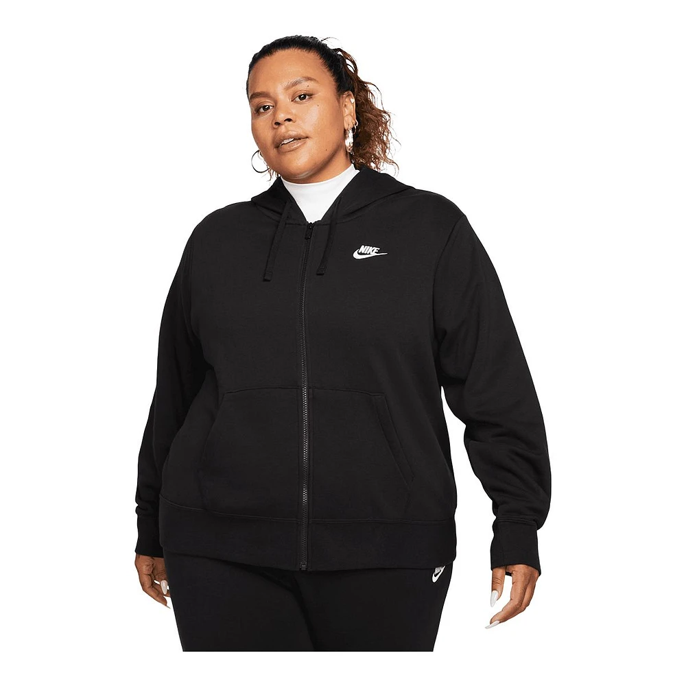 Nike Women's Plus Club Fleece Standard Full Zip Hoodie