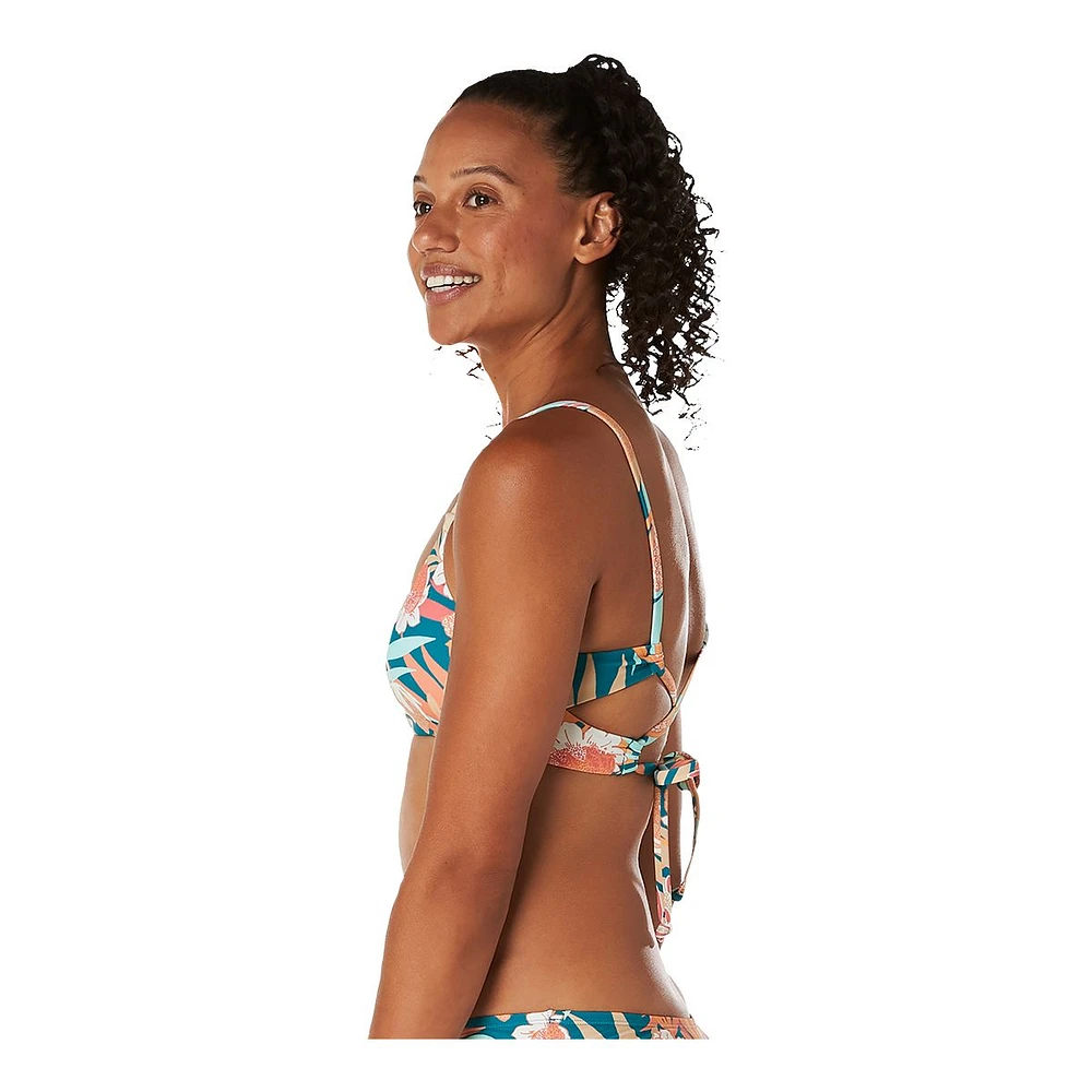 Speedo Women's Print Cross Back Bikini Top