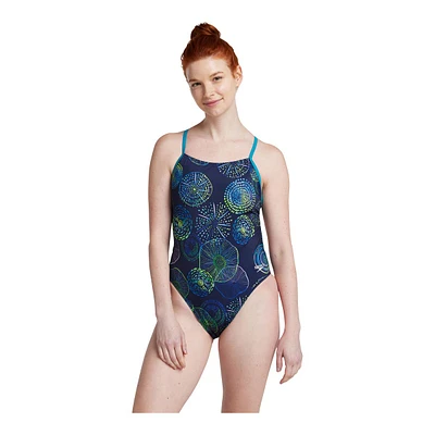 Speedo Women's Printed T Back Swimsuit