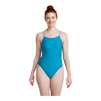 Speedo Women's Solid Double Cross Back Swimsuit