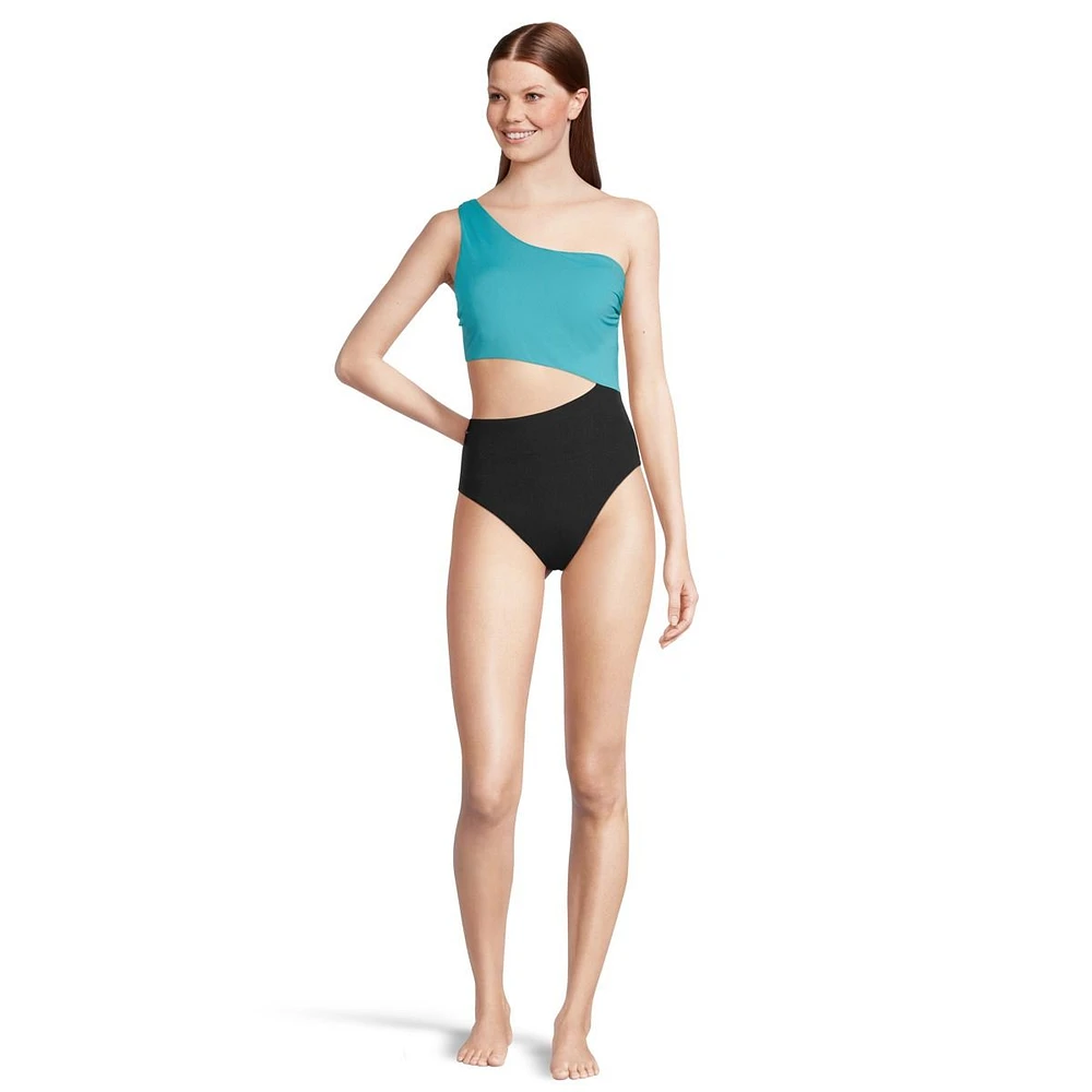 Ripzone Women's One Shoulder Cut Out Swimsuit