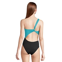 Ripzone Women's One Shoulder Cut Out Swimsuit