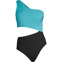 Ripzone Women's One Shoulder Cut Out Swimsuit