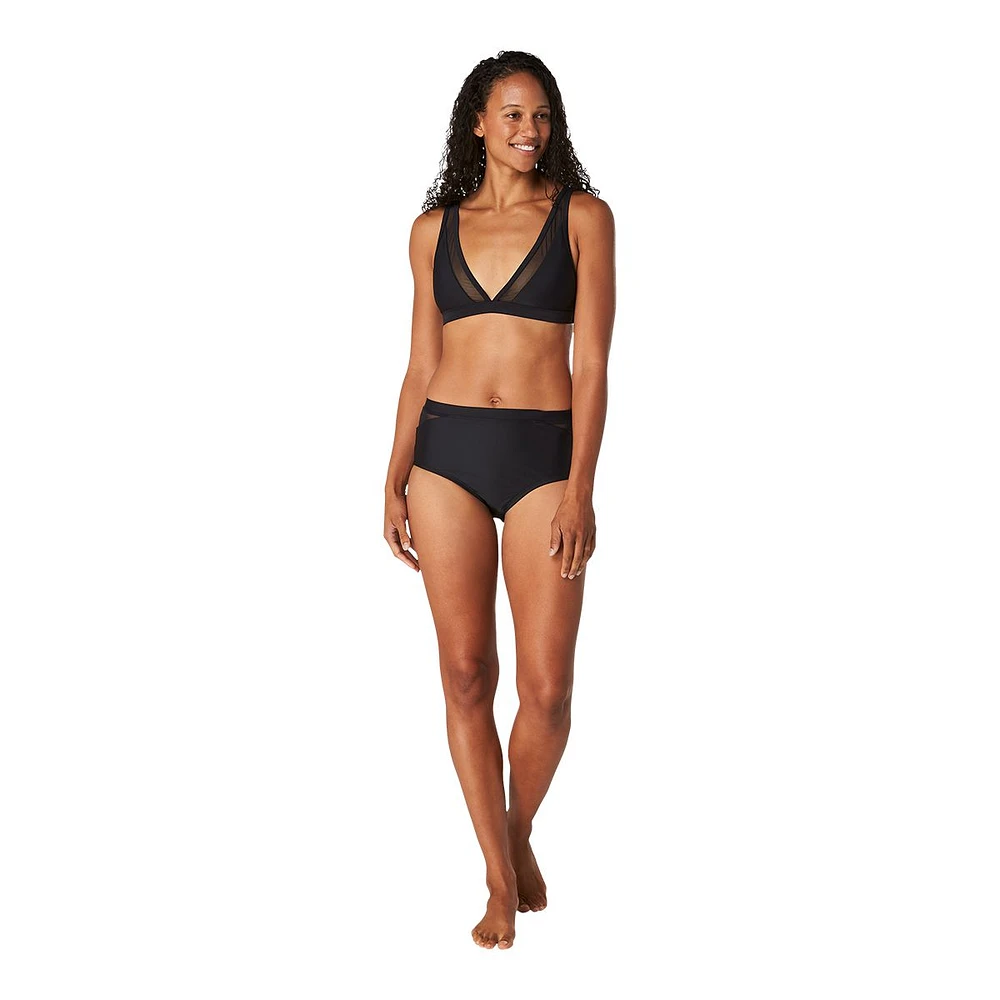 Speedo Women's Solid Mesh Bikini Top