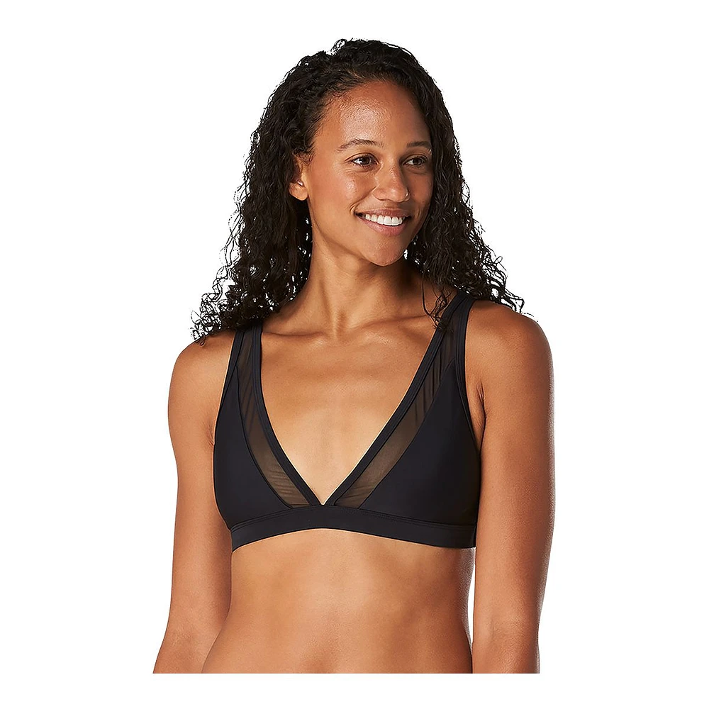 Speedo Women's Solid Mesh Bikini Top