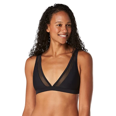 Speedo Women's Solid Mesh Bikini Top