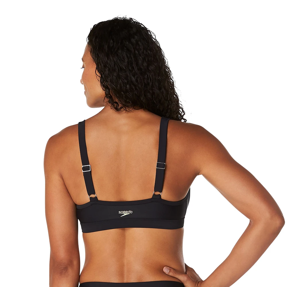 Speedo Women's Solid Mesh Bikini Top