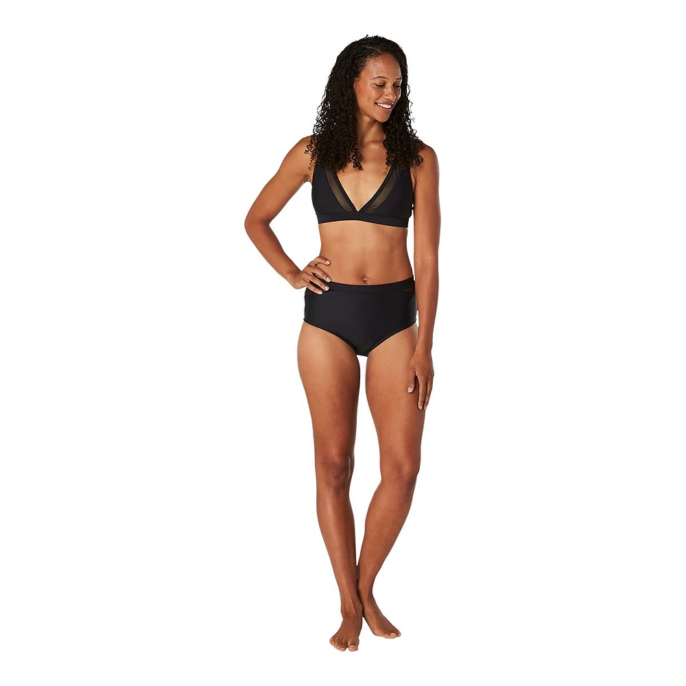 Speedo Women's Solid Mesh Bikini Bottom