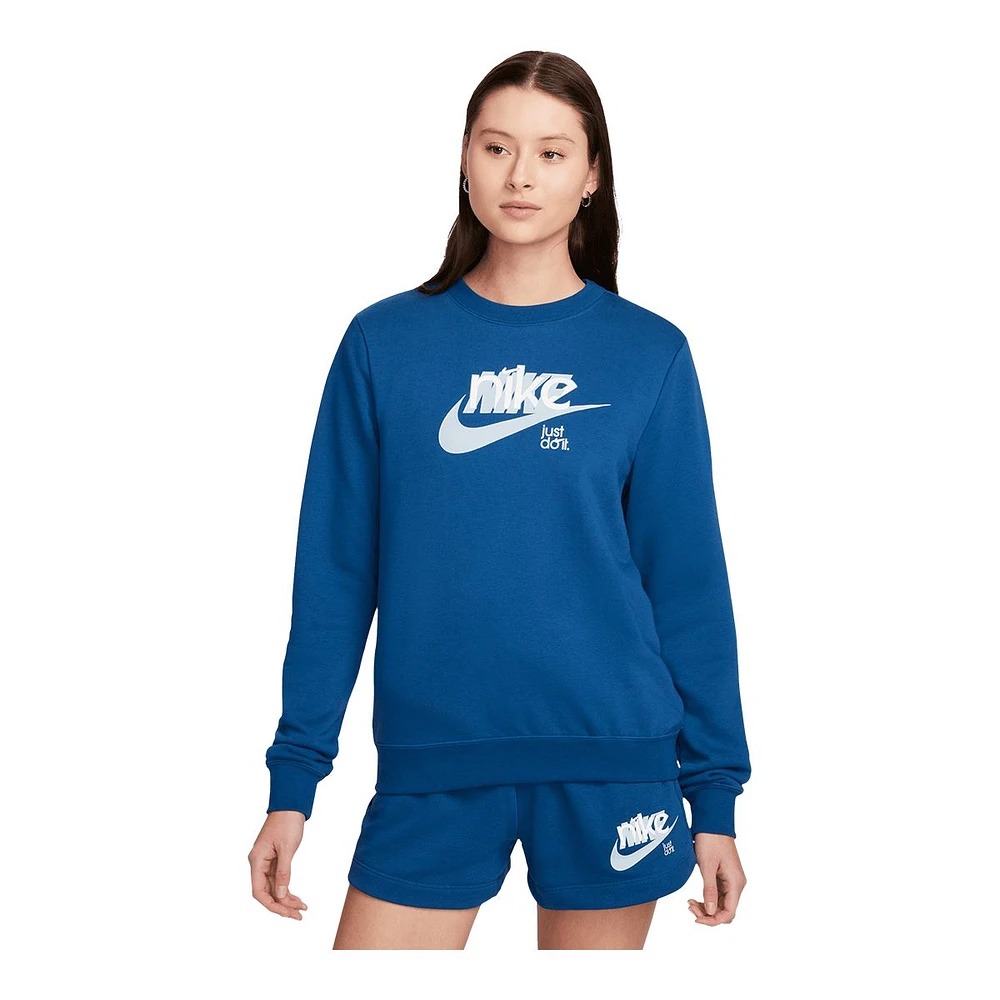 Nike Women's Club Fleece French Terry Graphic Sweatshirt