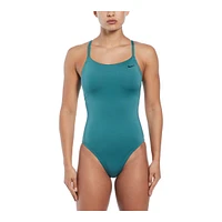 Nike Women's Lace Up Back One Piece Swimsuit