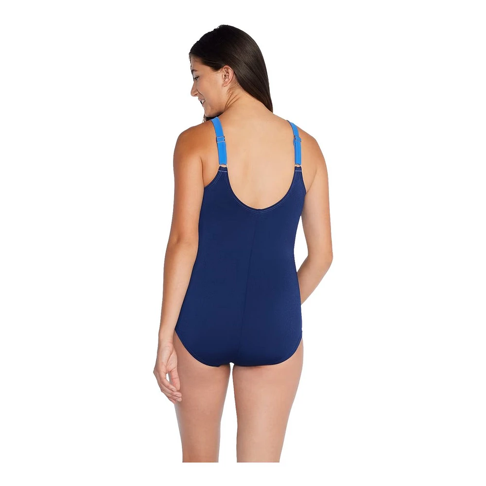 Speedo Women's Bonded Colour Block One-Piece Swimsuit