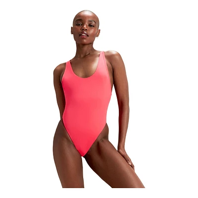 Speedo Women's Fluente Solid Convertible One Piece Swimsuit