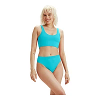 Speedo Women's Fluente Solid Cropkini Bikini Top