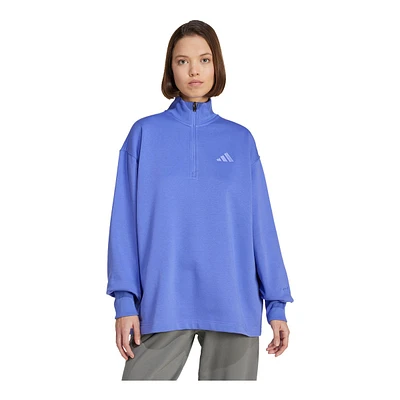 adidas Women's All SZN Fleece Long Sleeve 1/4 Zip Top