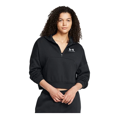 Under Armour Women's Icon Fleece Oversized Half Zip Hoodie