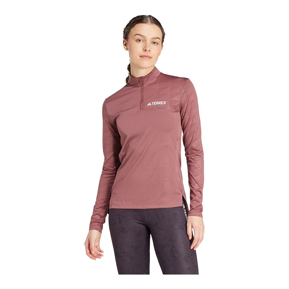 adidas Women's Terrex Multi Half Zip Long Sleeve T Shirt