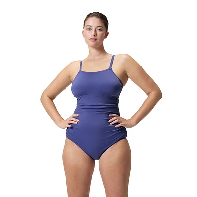 Speedo Women's Adjust Solid Shirred One Piece VAR Swimwear