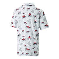 PUMA Golf Boy's CLOUDSPUN Dino Mite Short Sleeve Polo T Shirt